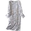 PNAEONG 3 Pack Women’s Nightgown, Long Sleeve Sleep Shirts Comfy Soft Nightshirt Women Pajama Sleep Dress Cotton Sleepwear(Coffee+purple+fly)