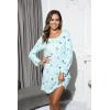 PNAEONG 3 Pack Women’s Nightgown, Long Sleeve Sleep Shirts Comfy Soft Nightshirt Women Pajama Sleep Dress Cotton Sleepwear(Good Night+coffee+star)