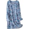 PNAEONG 3 Pack Women’s Nightgown, Long Sleeve Sleep Shirts Comfy Soft Nightshirt Women Pajama Sleep Dress Cotton Sleepwear(Good Night+pink Paisley+fly)