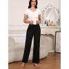 PNAEONG 3 Pack Women’s Petite Sweatpants, Casual Wide Leg Pants Loose Fit Lounge Pants with Pocket, Black+Light Grey+Army Green-M