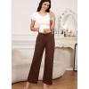 PNAEONG 3 Pack Women’s Petite Sweatpants, Casual Wide Leg Pants Loose Fit Lounge Pants with Pocket, Black+Light Grey+Dark Brown-XS
