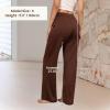 PNAEONG 3 Pack Women’s Petite Sweatpants, Casual Wide Leg Pants Loose Fit Lounge Pants with Pocket, Black+Light Grey+Dark Brown-XS