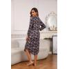 PNAEONG Nightgowns for Women Soft Cotton Long Sleeve Night Gowns Adult Sleepwear V Neck Nightshirt Comfy Sleepshirts(Black Paisley)