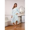 PNAEONG Nightgowns for Women Soft Cotton Long Sleeve Night Gowns Adult Sleepwear V Neck Nightshirt Comfy Sleepshirts(Blue Star)
