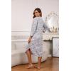 PNAEONG Nightgowns for Women Soft Cotton Long Sleeve Night Gowns Adult Sleepwear V Neck Nightshirt Comfy Sleepshirts(Coffee)