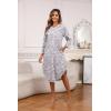 PNAEONG Nightgowns for Women Soft Cotton Long Sleeve Night Gowns Adult Sleepwear V Neck Nightshirt Comfy Sleepshirts(Coffee)