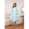PNAEONG Nightgowns for Women Soft Cotton Long Sleeve Night Gowns Adult Sleepwear V Neck Nightshirt Comfy Sleepshirts(Dragonfly)