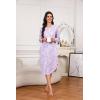 PNAEONG Nightgowns for Women Soft Cotton Long Sleeve Night Gowns Adult Sleepwear V Neck Nightshirt Comfy Sleepshirts(Purple)