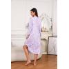 PNAEONG Nightgowns for Women Soft Cotton Long Sleeve Night Gowns Adult Sleepwear V Neck Nightshirt Comfy Sleepshirts(Purple)