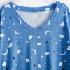 PNAEONG Women Short Sleeve Long Nightgown Soft Cotton Sleepwear Nightshirts Loungewear with Pockets(Moon Night)