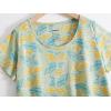 PNAEONG Women’s Cotton Nightgown Sleepwear Short Sleeves Shirt Casual Print Sleepdress Yellow Green-XL
