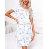 PNAEONG Women’s Nightgowns Short Sleeves Cotton Sleepwear Print Sleep Shirt XTSY108-Blue Cat-S