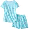 PNAEONG Women’s Pajamas Set, Cotton Short Sleeve Sleepwear Pjs Sets S-3XL(S Dragonfly)