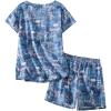PNAEONG Women’s Pajamas Set, Cotton Short Sleeve Sleepwear Pjs Sets S-3XL(S Good Night)