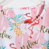 PNAEONG Women’s Pajamas Set, Cotton Short Sleeve Sleepwear Pjs Sets S-3XL(S Pink Flamingo)