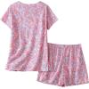 PNAEONG Women’s Pajamas Set, Cotton Short Sleeve Sleepwear Pjs Sets S-3XL(S Pink Paisley)