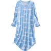 PNAEONG Nightgowns for Women Soft Cotton Long Sleeve Night Gowns Adult Sleepwear V Neck Nightshirt Comfy Sleepshirts(Cloud Moon)