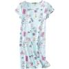 PNAEONG Women’s Nightgowns Short Sleeves Cotton Sleepwear Print Sleep Shirt XTSY108-Blue Cat-XL