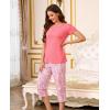 PNAEONG Women Pajama Set Sleepwear Tops with Capri Pants Casual and Fun Prints Pajama Sets(C Pink Paisley)