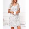 PNAEONG Women’s Cotton Nightgown Sleepwear Short Sleeves Shirt Casual Print Sleepdress(Gray Cats)