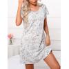 PNAEONG Women’s Cotton Nightgown Sleepwear Short Sleeves Shirt Casual Print Sleepdress(Gray Cats)