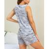PNAEONG Women Cotton Sleepwear Short Sets Tank&Short Pajamas Sets XTSY208(Coffee)