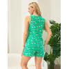 PNAEONG Women Cotton Sleepwear Short Sets Tank&Short Pajamas Sets XTSY208(Green Flamingo)