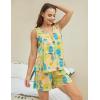 PNAEONG Women Cotton Sleepwear Short Sets Tank&Short Pajamas Sets XTSY208(Pineapple)