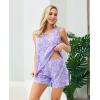 PNAEONG Women Cotton Sleepwear Short Sets Tank&Short Pajamas Sets XTSY208(Purple 1)