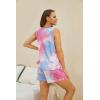 PNAEONG Women Cotton Sleepwear Short Sets Tank&Short Pajamas Sets XTSY208(Tie Dye Blue)
