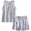 PNAEONG Women Cotton Sleepwear Short Sets Tank&Short Pajamas Sets XTSY208(Coffee)