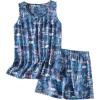 PNAEONG Women Cotton Sleepwear Short Sets Tank&Short Pajamas Sets XTSY208(Good Night)