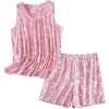 PNAEONG Women Cotton Sleepwear Short Sets Tank&Short Pajamas Sets XTSY208(Pink)