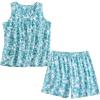 PNAEONG Women Cotton Sleepwear Short Sets Tank&Short Pajamas Sets XTSY208(T-green)
