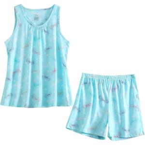 PNAEONG Women Cotton Sleepwear Short Sets Tank&Short Pajamas Sets XTSY208(Dragonfly)