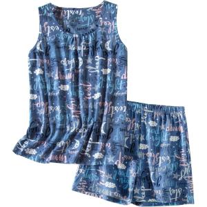 PNAEONG Women Cotton Sleepwear Short Sets Tank&Short Pajamas Sets XTSY208(Good Night)