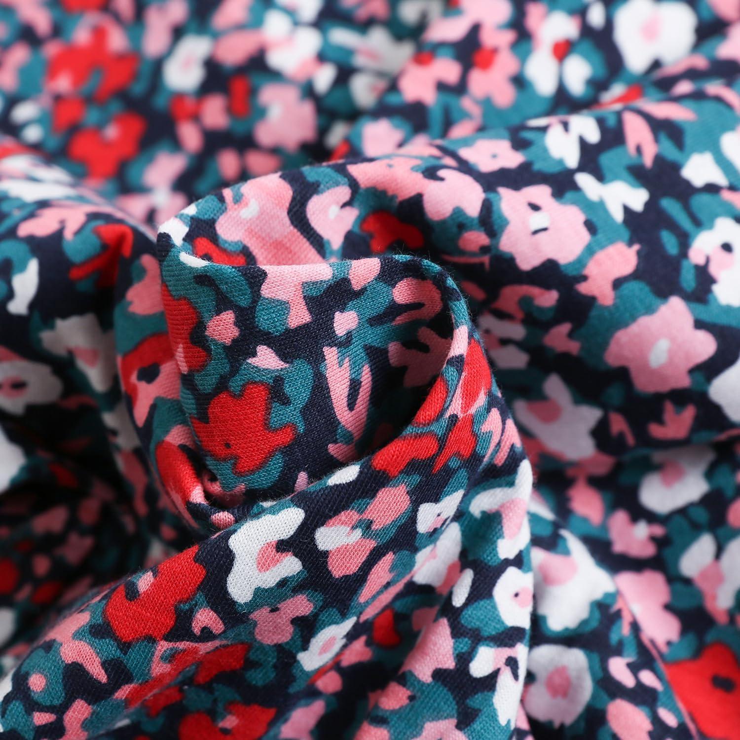 imagePNAEONG Womens Capri Pajama Pants Lounge Causal Bottoms Fun Print Sleep PantsRed Little Flower
