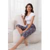 PNAEONG Women’s Capri Pajama Pants Lounge Causal Bottoms Fun Print Sleep Pants(Red Little Flower)