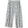 PNAEONG Women’s Capri Pajama Pants Lounge Causal Bottoms Fun Print Sleep Pants(Green Vintage Flower)