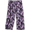 PNAEONG Women’s Capri Pajama Pants Lounge Causal Bottoms Fun Print Sleep Pants(Midnight Purple Flower)