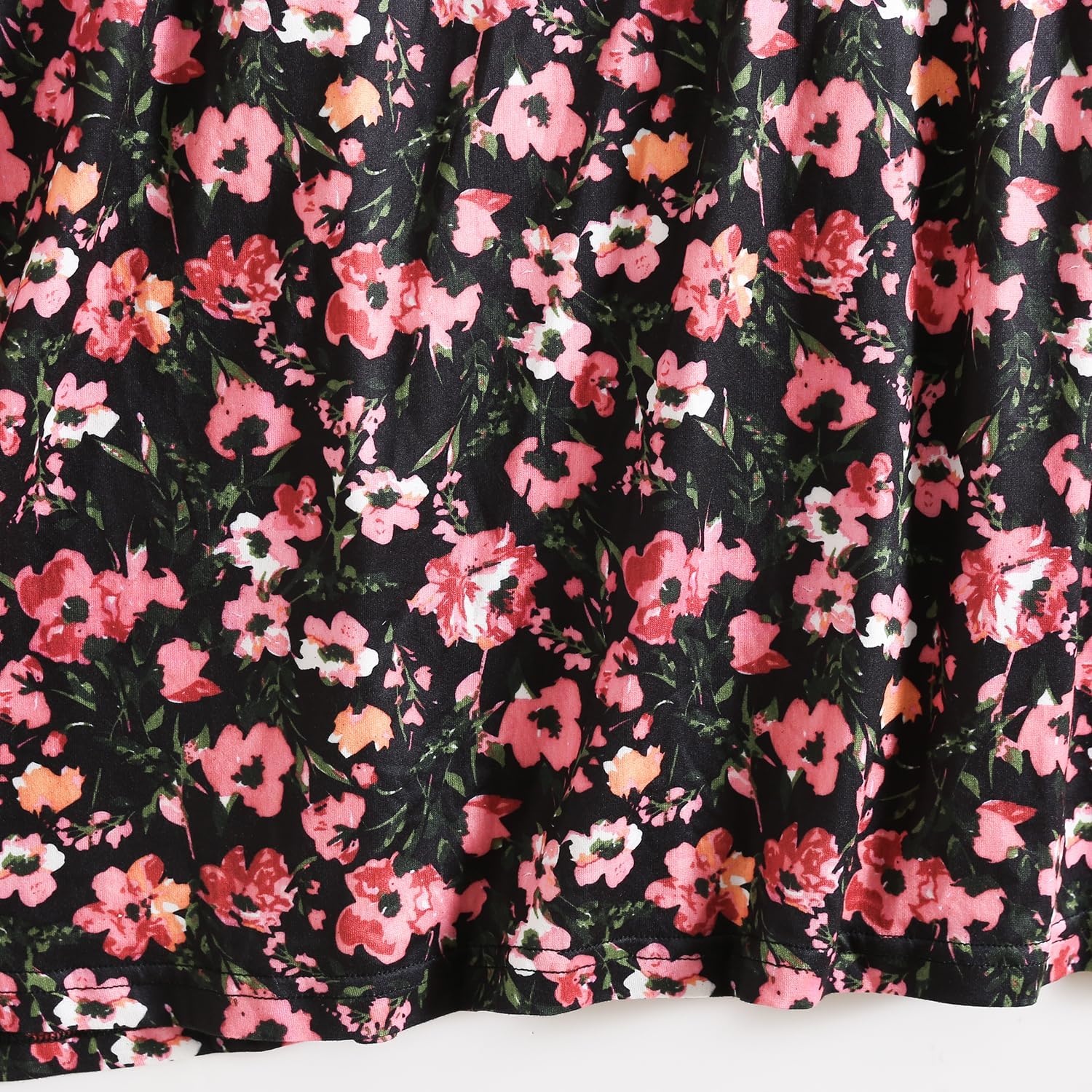 imagePNAEONG 3 Pack Nightgowns for Women Short Sleeve Nightshirt Casual Sleepshirt Soft Sleepwear Flora print Pajamas DressRed Azaleac Blackc Coral