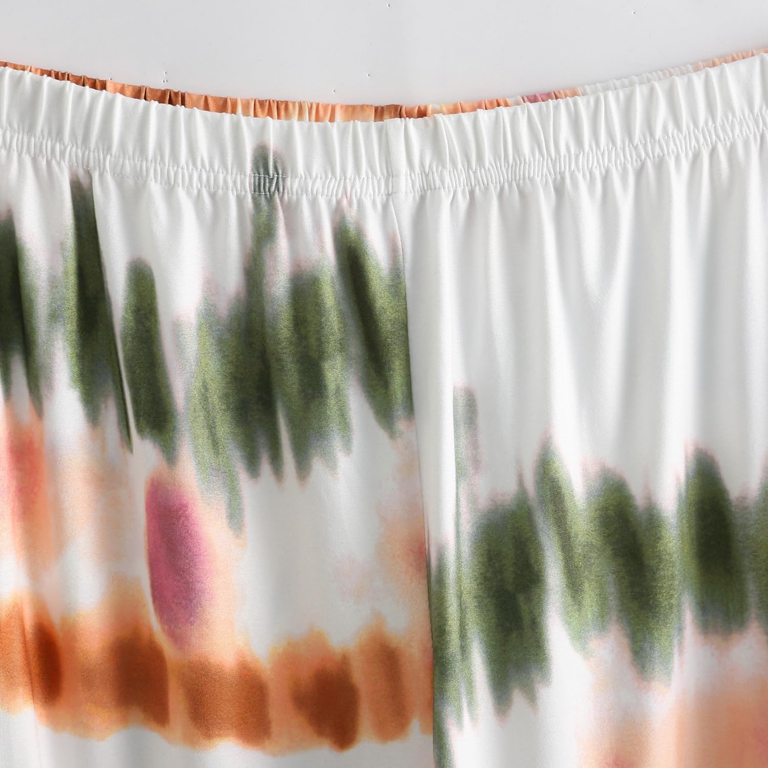 imagePNAEONG Womens Pajama Set Soft Comfy Short Sleeve Top and Printed Long Pants Lounge Sleepwear Pajamas with PocketsGreen Tie Dye