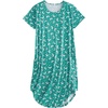 PNAEONG Plus Size Nightgowns for Women Short Sleeve House Dress Loose Fit Sleepwear with Pockets M-3XL(Green Moon)