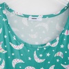 PNAEONG Plus Size Nightgowns for Women Short Sleeve House Dress Loose Fit Sleepwear with Pockets M-3XL(Green Moon)