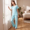 PNAEONG Womens Pajama Sets Cotton Lounge Sets for Women Short Sleeve Top With Pants 2 Piece pj sets With Pocket(C Mx Dragonfly)