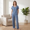 PNAEONG Womens Pajama Sets Cotton Lounge Sets for Women Short Sleeve Top With Pants 2 Piece pj sets With Pocket(C Mx Good Night)