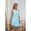 PNAEONG Nightgowns for Women Sleeveless Cotton Sleep Shirt Soft Sleep Dress Loose Fit Summer Nightshirt Casual Sleepwear(Dragonfly)