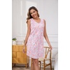 PNAEONG Nightgowns for Women Sleeveless Cotton Sleep Shirt Soft Sleep Dress Loose Fit Summer Nightshirt Casual Sleepwear(Pink Paisley)