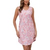 PNAEONG Nightgowns for Women Sleeveless Cotton Sleep Shirt Soft Sleep Dress Loose Fit Summer Nightshirt Casual Sleepwear(Pink Paisley)